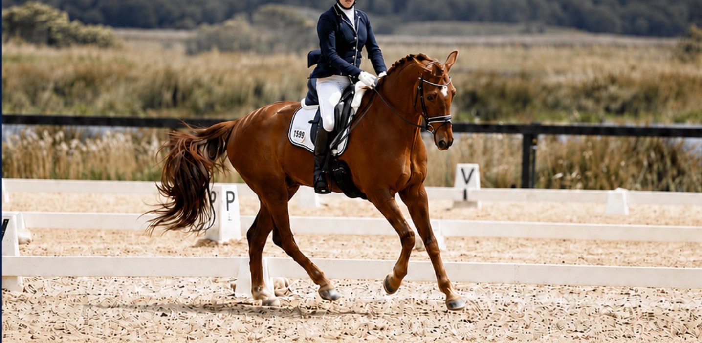 Dressage rider competing at a Gippsland Dressage Club event